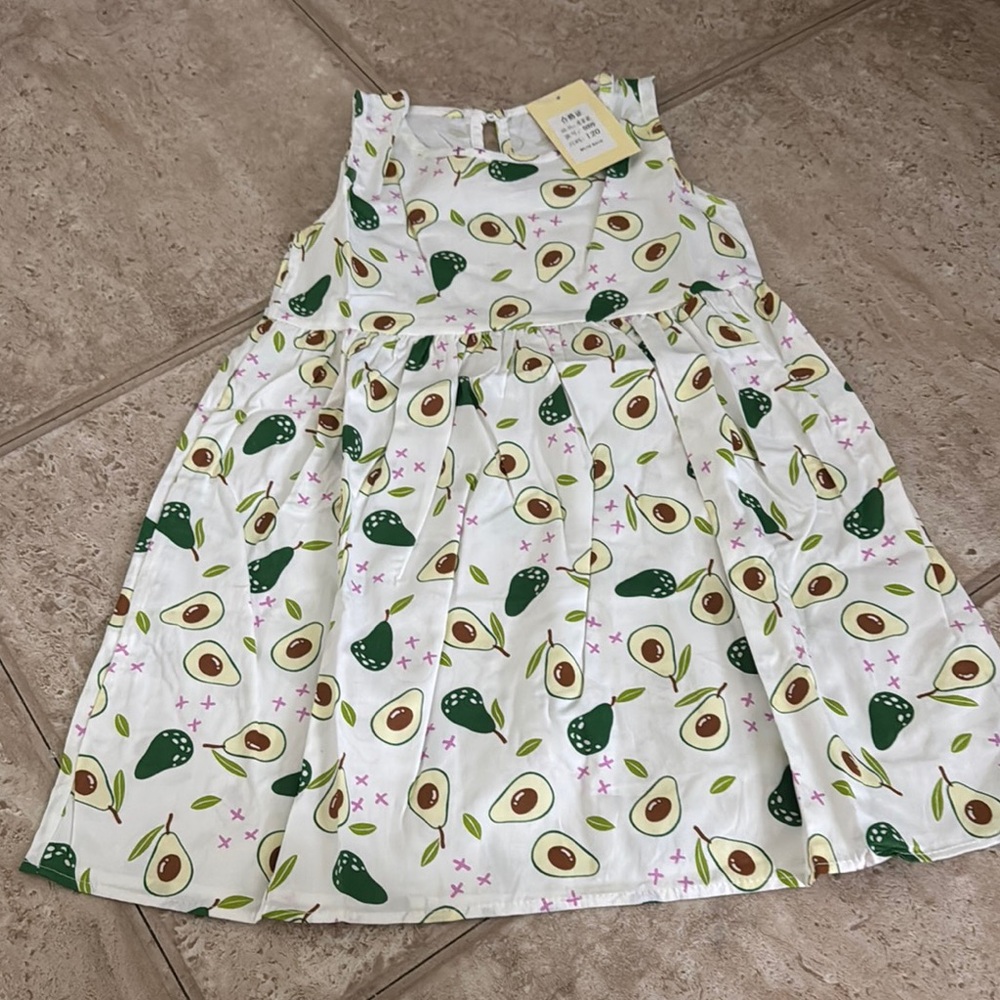 Avocado Print Sleeveless Dress